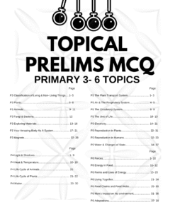 2025 P6 Science Topical Prelims MCQ topical prelims 2024 mcq