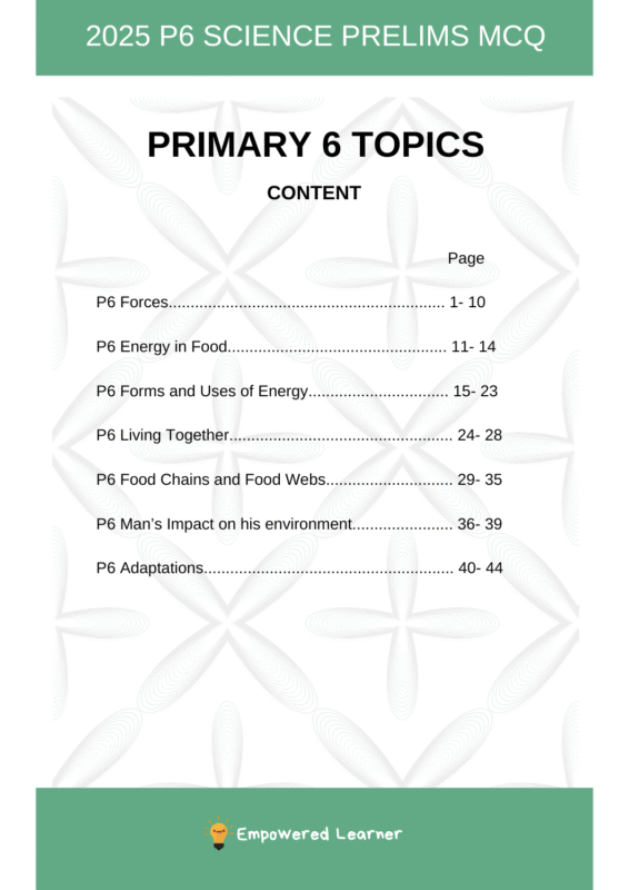 2025 P6 Science Topical Prelims MCQ 11